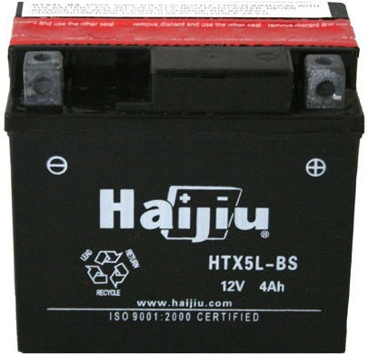 HaiJiu Μπαταρία Μοτοσυκλέτας HTX5L-BS με Χωρητικότητα 4Ah
