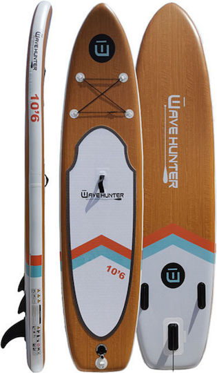 Seaflo Woodes Wave Hunter 10'6 Φουσκωτή Σανίδα SUP με Μήκος 3.2m Καφέ