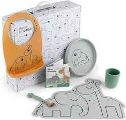 Done by Deer Feeding Set made of Silicone with Non-Slip Base Gray 5pcs