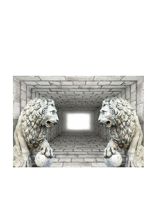 Autocolantă Fototapet de Perete 343x245cm Stone Lions Bej