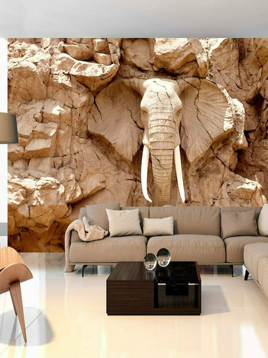 Wall Mural Stone Elephant (South Africa) Fabric Beige 200x140cm