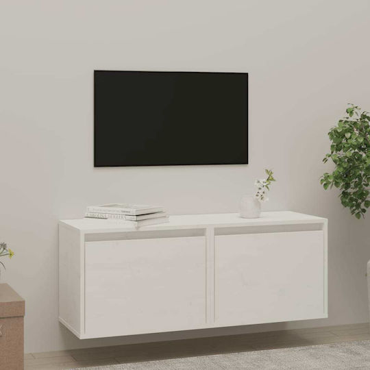 Hängeschrank fürs Wohnzimmer aus Massivholz Weiß 45x30x35 cm