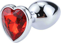 LateToBed AfterDark Anal Plug & Heart Jewel Anal Plug Small Red 7cm