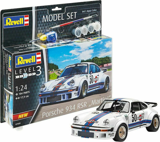 Revell Porsche 934 RSR "Martini" Modeling Figure Car 104 Pieces in Scale 1:24 17.9x8.4x5.7cm.