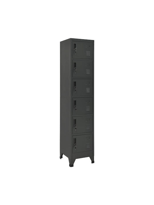 Locker Metal with 5 Cabinets Charcoal 38x40x180cm