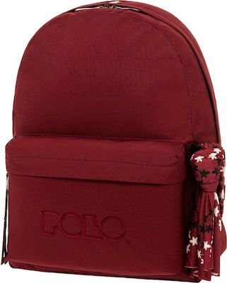 Polo Original Scarf Σχολική Τσάντα Πλάτης Γυμνασίου - Λυκείου σε Μπορντό χρώμα 23lt 2023