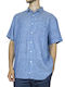 Celio Bamacar Men's Shirt Short Sleeve Linen Blue