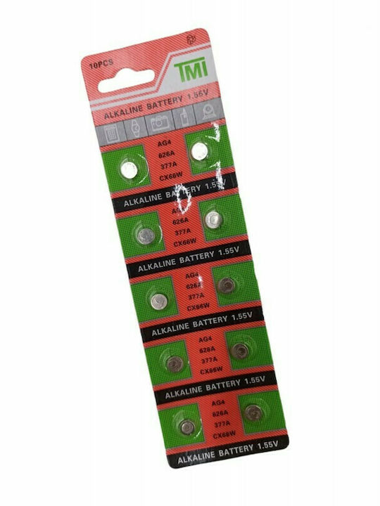 Alkaline Watch Batteries LR66 1.55V Pack of 10