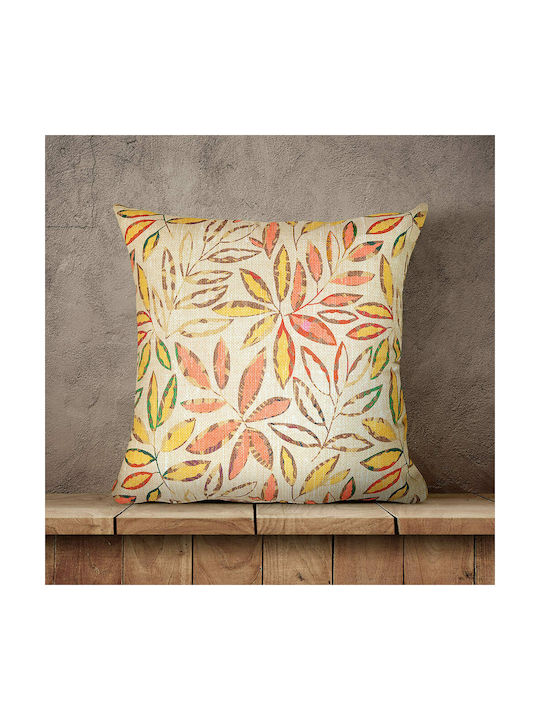Lino Home Διακοσμητική Μαξιλαροθήκη Neri Small 501 Beige / Orange / Yellow 45x45εκ.