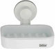 Plastic Soap Dish Wall Mounted with Suction Cup White