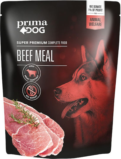 Prima Dog Prima Dog Meal Υγρή Τροφή Σκύλων σε Φακελάκι με Βοδινό χωρίς Σιτηρά 600gr