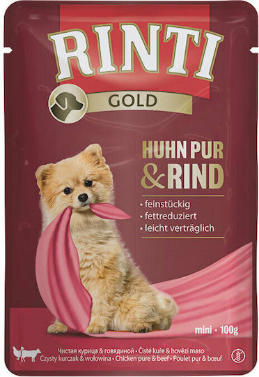 Rinti Finnern Gold Pure Wet Food Dogs in Pouches with Chicken Grain-Free 100gr