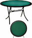 Pokertisch Metallisch Klappbar Grün 130x130cm Falten mit Aschenbecher 1Stück