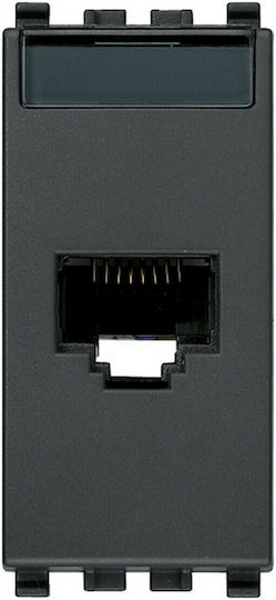 Vimar Eikon Einzeln Netzwerksteckdose RJ45 Ohne Rahmen Typ Cat6 In Grau Farbe 20339.13