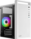 Aerocool CS-109 Jocuri Mini tower Cutie de calculator cu iluminare RGB Alb