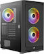 Aerocool Graphite Gaming Midi Tower Κουτί Υπολογιστή με Πλαϊνό Παράθυρο και RGB Φωτισμό Μαύρο