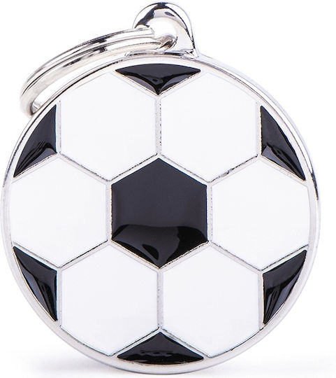My Family Fußball 3.1x2.5cm Hundetags Rundschreiben Weiße Metall (Personalisierte)