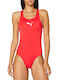 Puma One-Piece Swimsuit Red