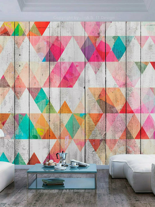 Wall Mural Rainbow Triangles Fabric 250x175cm