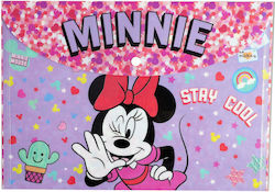 Gim Φάκελος με Κουμπί για Χαρτί A4 Μωβ Minnie