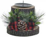 Inart Christmas Plastic Brown Candlestick 23x19cm