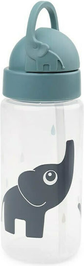 Done by Deer Kids Water Bottle Plastic with Straw Non Spill Elphee Blue 350ml