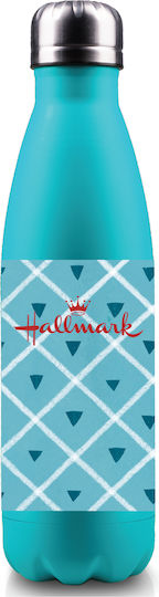 Back Me Up Pineapple Kids Water Bottle Thermos Stainless Steel with Screw Cap Non Spill Blue 500ml