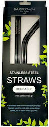 Bamboomaki - Stainless Steel Metal Straws Black 21.5cm