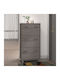 Wooden Shoe Organizer with 3 Shelves Gray 59.5x35x117cm