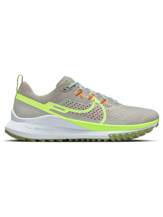 Nike React Pegasus Trail 4 Ανδρικά Αθλητικά Παπούτσια Trail Running Light Iron Ore / Cobblestone / Football Grey / Volt