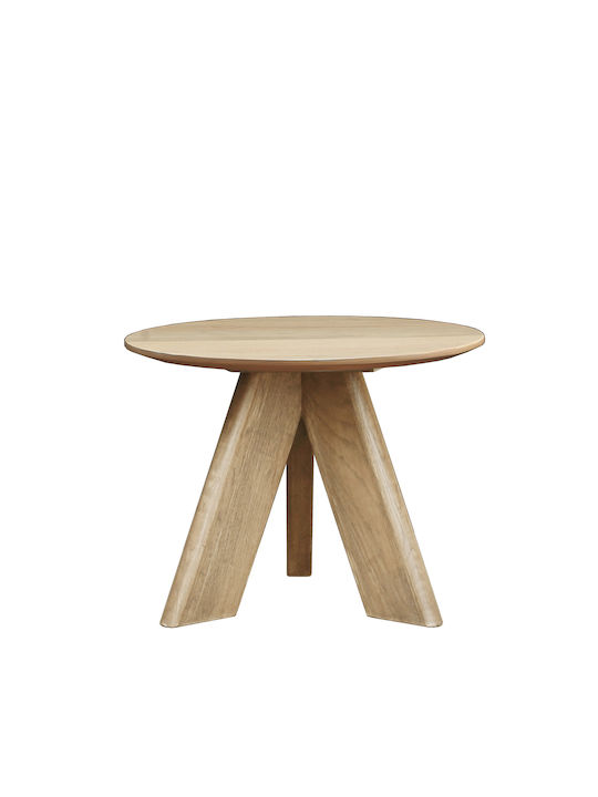 Otis Round Wooden Side Table Natural L60xW60xH45cm