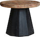 Eirik Round Solid Wood Side Table Καφέ L60xW60xH45cm