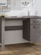 vidaXL Schreibtisch Hamar aus Massivholz Hellgrau 113x50x75cm
