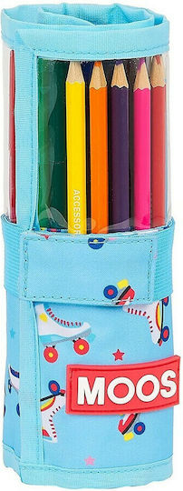 Moos Rollers Pencil Case Full Barrel Light Blue