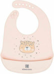 Kikka Boo Savanna Bib Silicone with Button & Pocket Pink for 4 m+