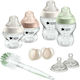 Tommee Tippee Σετ Πλαστικά Μπιμπερό Closer To Nature με Θηλή Σιλικόνης για 0-6 μηνών Διάφανο 260ml 9τμχ