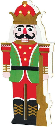 Aca Nutcracker de Crăciun Lemn cu lumină (baterie) Înălțime 29.5cm.