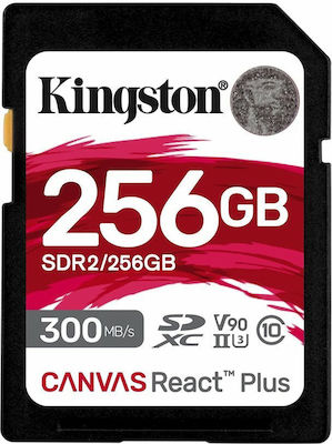 Kingston Canvas React Plus SDXC 256GB Clasa 10 U3 V90 UHS-II