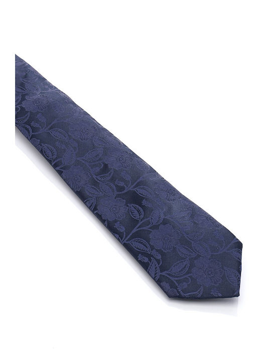 Men's Tie Synthetic Monochrome In Navy Blue Colour