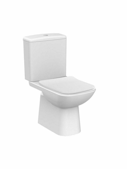 Cerastyle Duru Λεκάνη Δαπέδου Κάτω Σιφόνι με Καζανάκι με Slim Κάλυμμα Soft Close Λευκή