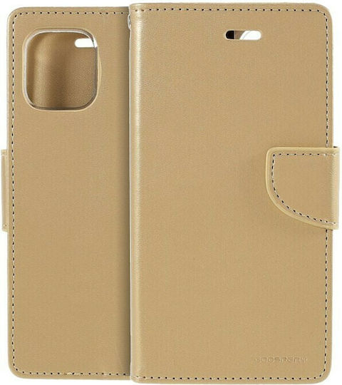 Mercury Bravo Diary Book Synthetic Leather Gold (iPhone 12 / 12 Pro)