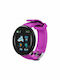 D18 Smartwatch with Heart Rate Monitor (Purple)