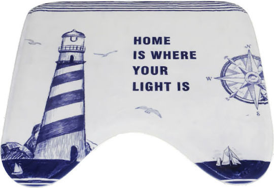 Bathlux Non-Slip Bath Mat Cotton Toilet Home is where is your light 10209 Blue 45x45cm