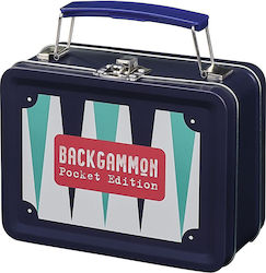 Moses Backgammon - Pocket Edition Backgammon Metal Case with Checkers 14x21cm