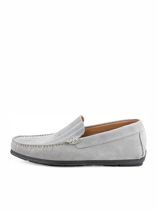 Damiani Men's Suede Moccasins Light Grey