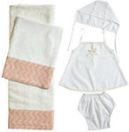 Nuova Vita Baptism Towel Set Λ177 Εκρού