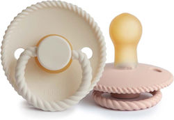 Frigg Rope Pacifiers Rubber Blush Cream for 0-6...