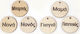 Wooden Decorative Element for Wedding Favors Beige Wooden Round "Grandfather" 4cm 1pcs