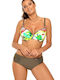 Set Bikini Floral White/Khaki