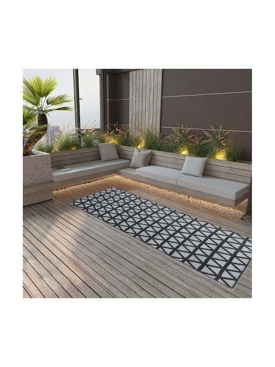 vidaXL Rug Outdoor Rectangular Black